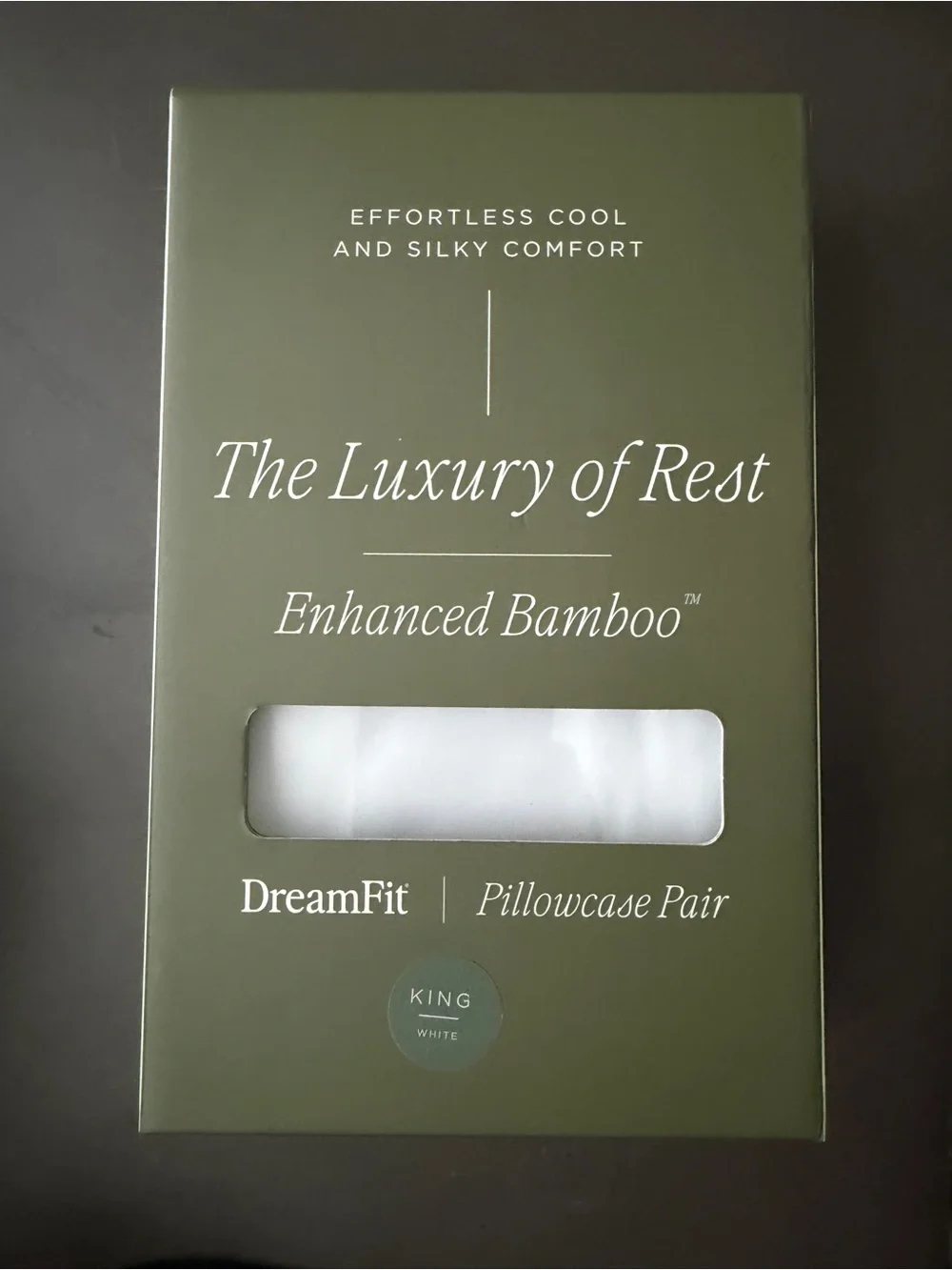 New $69.97 DreamFit Enhanced Bamboo Pillowcase Set of 2, White - King